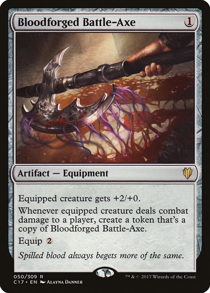 Bloodforged Battle-Axe [Commander 2017] | Impulse Games and Hobbies