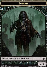 Zombie (005) // Gold (010) Double-sided Token [Commander 2017 Tokens] | Impulse Games and Hobbies