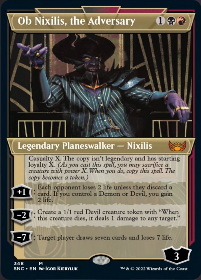 Ob Nixilis, the Adversary (Showcase Art Deco) [Streets of New Capenna] | Impulse Games and Hobbies