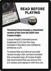 Corpse Knight Reminder Card (Knights' Charge Brawl Deck) [Core Set 2020 Tokens] | Impulse Games and Hobbies