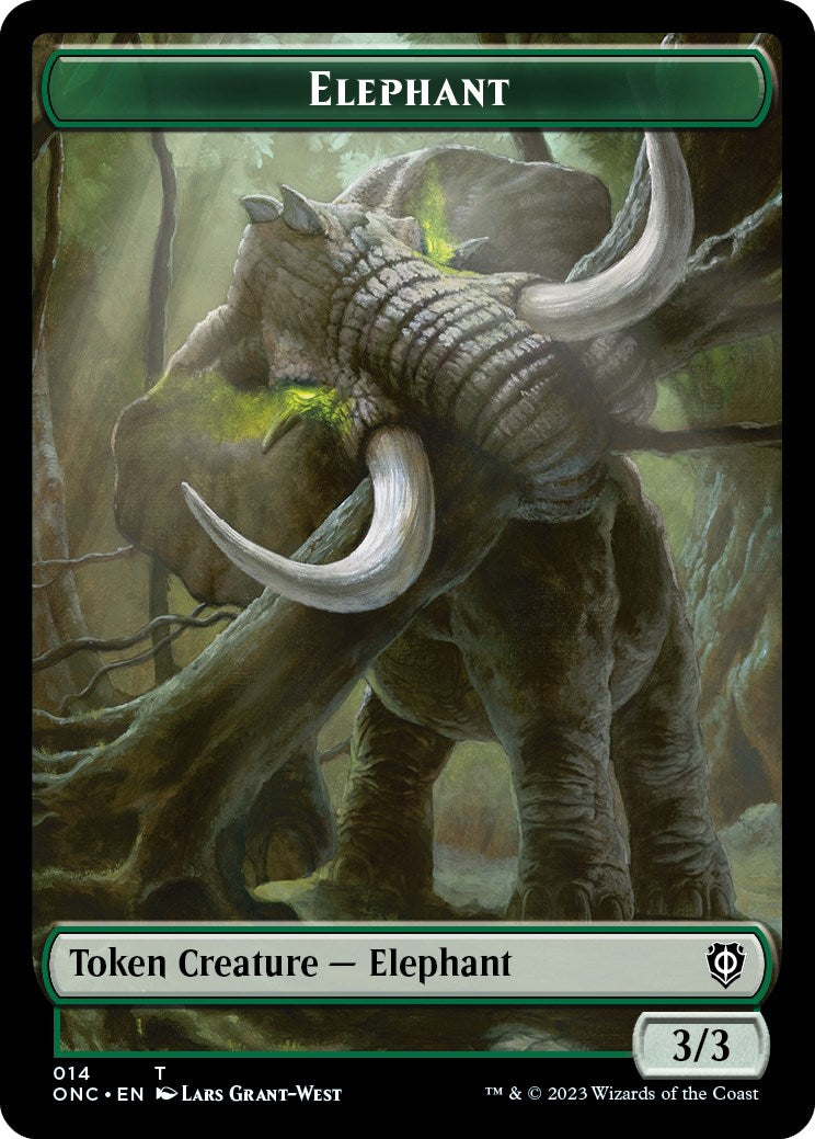 Human Soldier // Elephant Double-Sided Token [Phyrexia: All Will Be One Commander Tokens] | Impulse Games and Hobbies