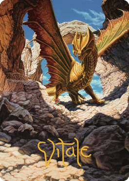 Ancient Brass Dragon Art Card (02) (Gold-Stamped Signature) [Commander Legends: Battle for Baldur's Gate Art Series] | Impulse Games and Hobbies
