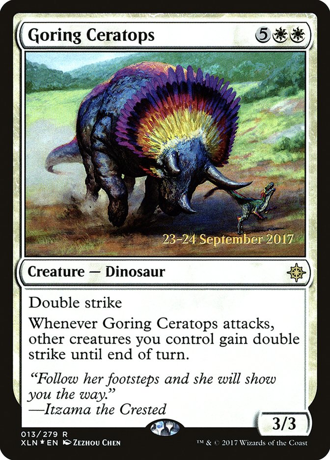 Goring Ceratops  [Ixalan Prerelease Promos] | Impulse Games and Hobbies