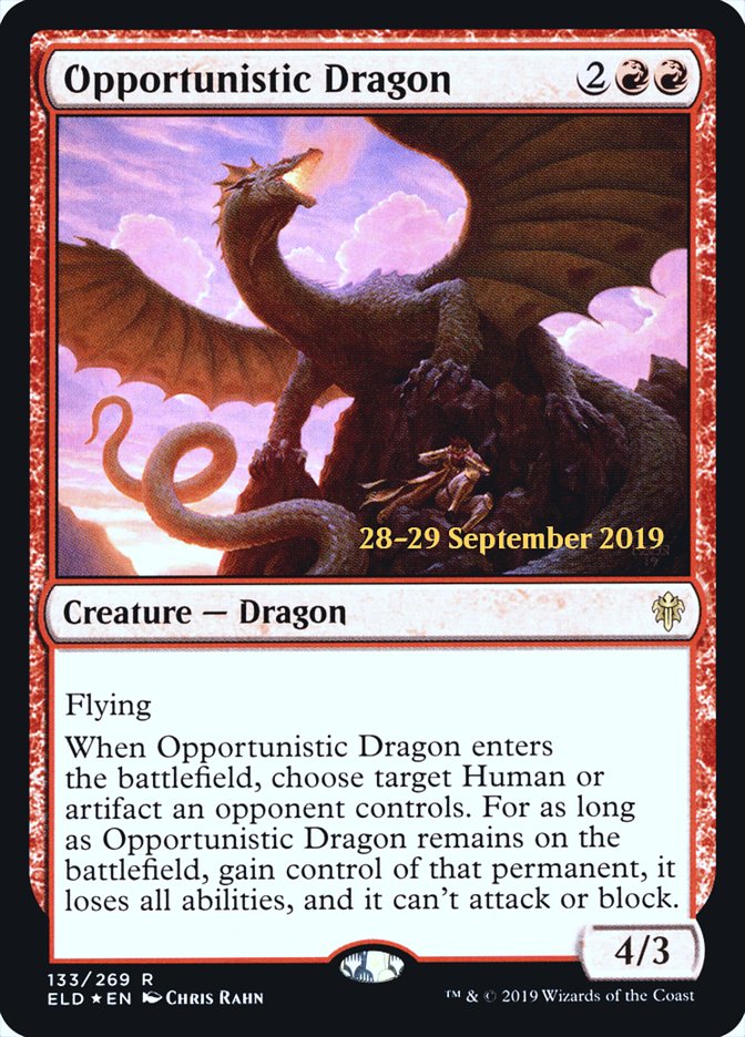 Opportunistic Dragon  [Throne of Eldraine Prerelease Promos] | Impulse Games and Hobbies